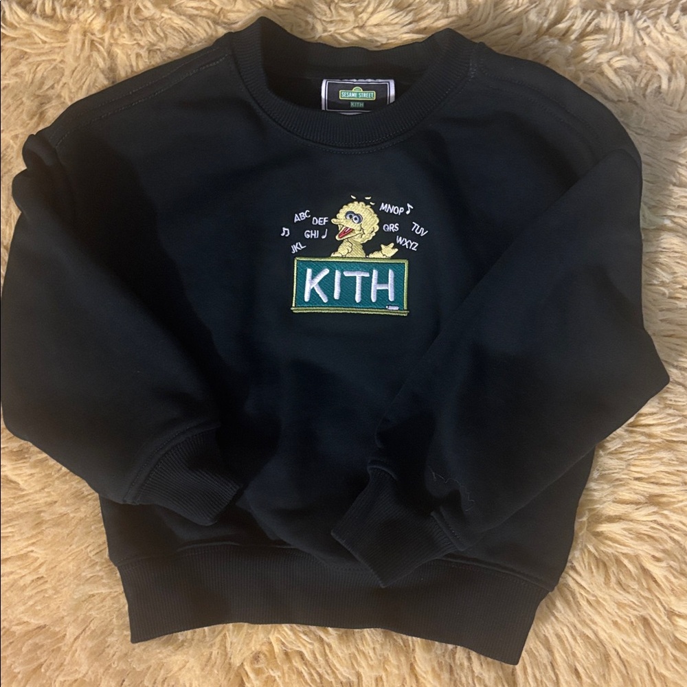 Kith Navy Sweatshirt with Fun Character Embroidery